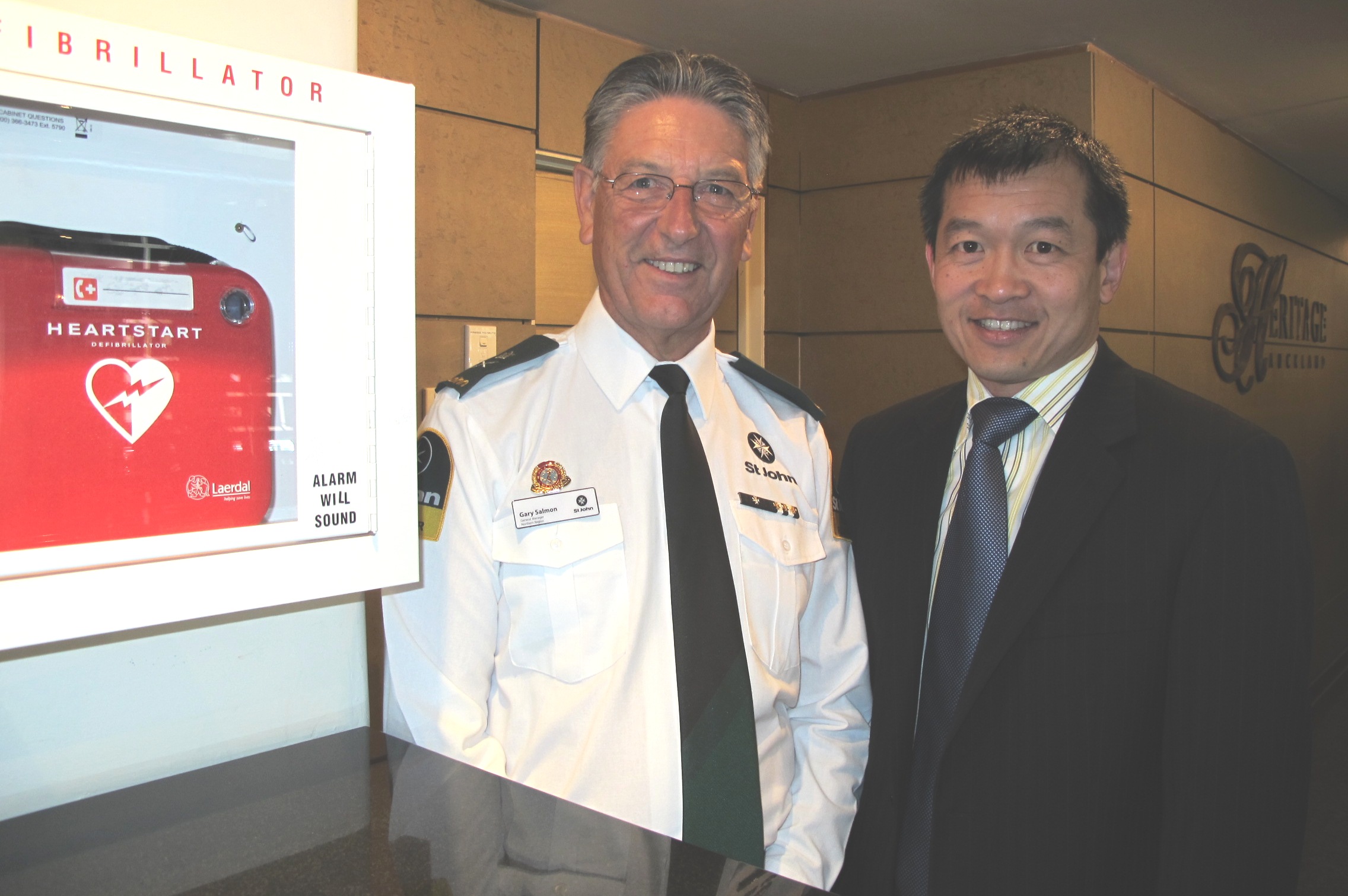 Heritage Hotels CEO Graham Yan with Gary Salmon, General Manager, St John Northern Region